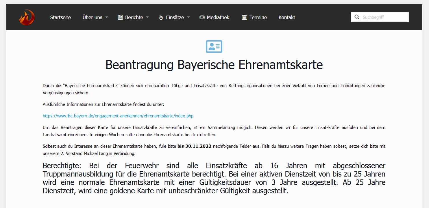 Antrag Ehrenamtskarte